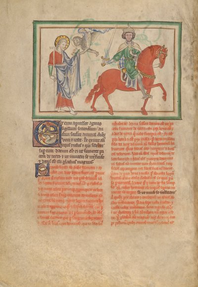 The Opening of the Second Seal: The Second Horseman; Initial E: Two Animals by Unbekannt Unbekannt